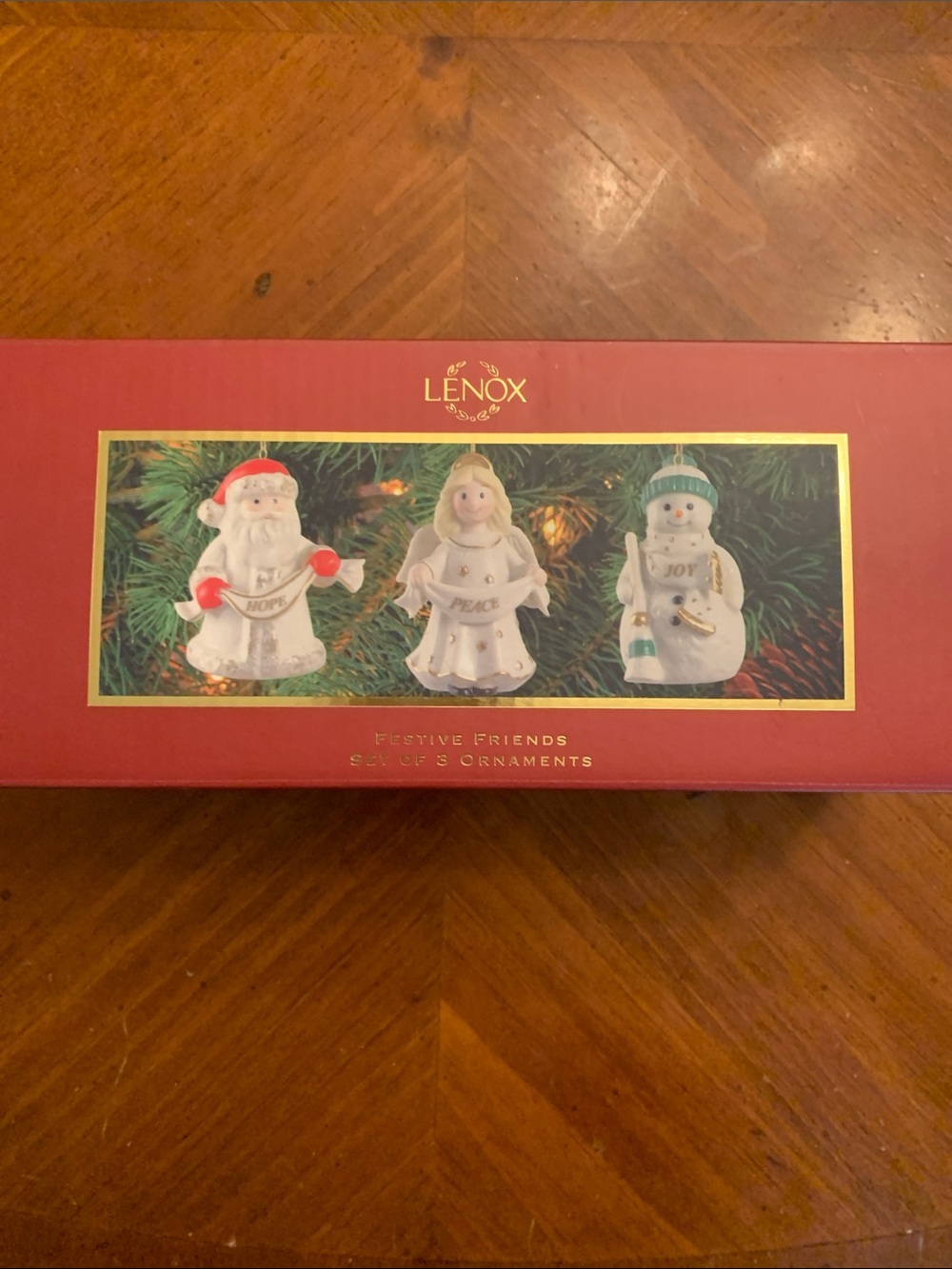 Lenox Cream & Gold Santa, Angel & Snowman Ornament Trio Collectible - Picture 5 of 7